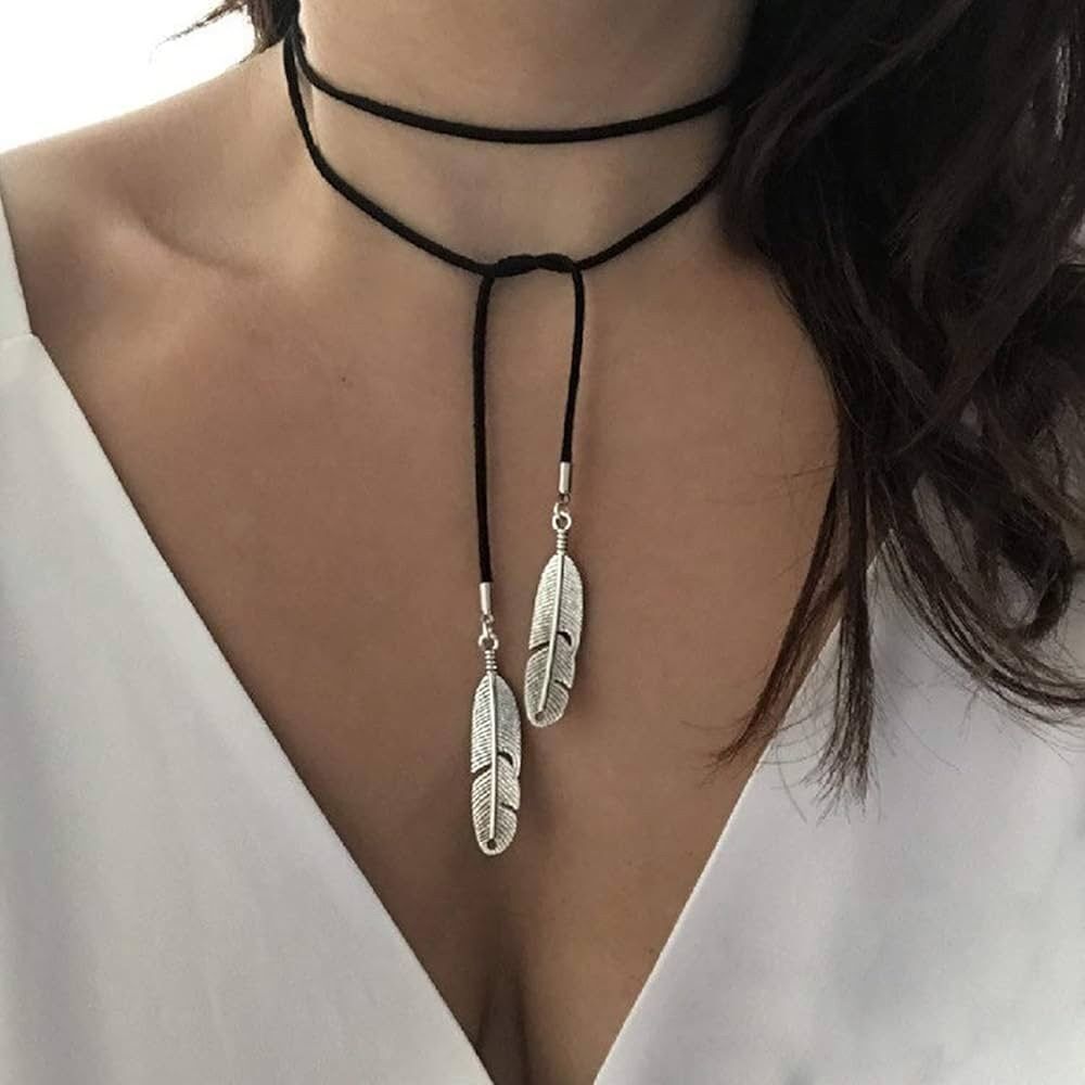 Feather Choker Necklace N1900